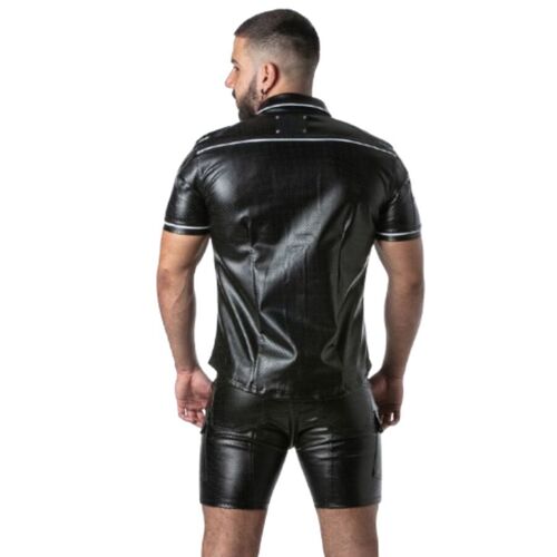 LOCKER GEAR - PUNCH HOLE LEATHERETTE CAMISA BLANCO S