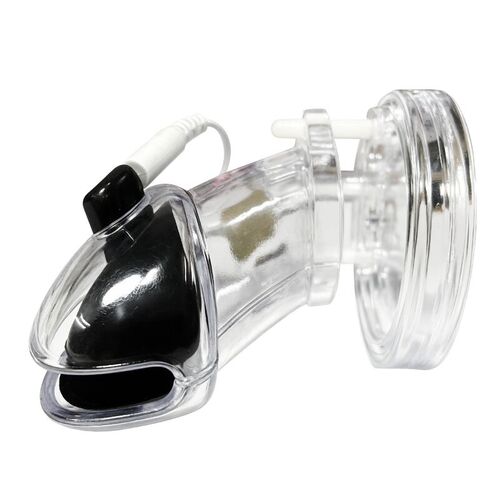 HIDDEN DESIRE - EXTREME PENIS GEAR JAULA DE CASTIDAD CON ELECTROESTIMULACIÓN Y CONTROL REMOTO TRANSPARENTE