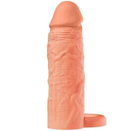 HIDDEN DESIRE - INFERNO FUNDA EXTENSORA DE SILICONA LÍQUIDA CON ANILLO 18 CM Ø 4,5 CM COLOR PIEL