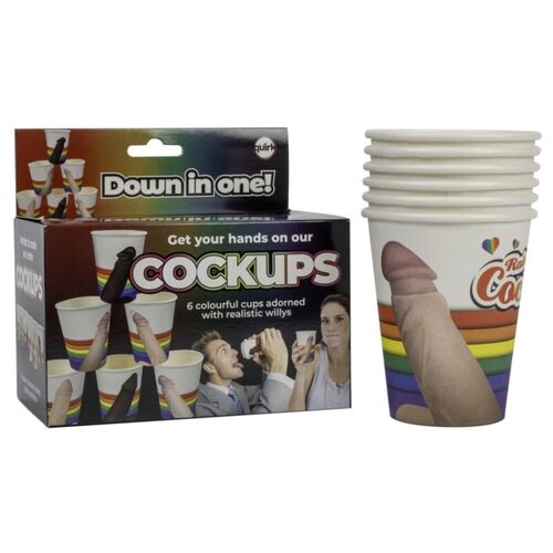 SPENCER & FLEETWOOD - COCKUPS SET DE 6 VASOS DE FIESTA CON DIBUJOS DE PENES