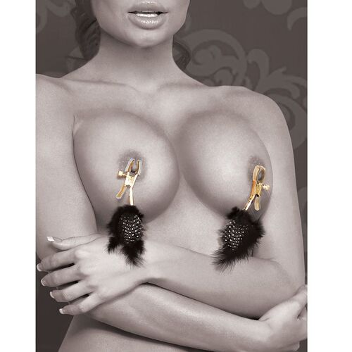 FETISH FANTASY GOLD PINZAS PARA LOS PEZONES CON PLUMAS