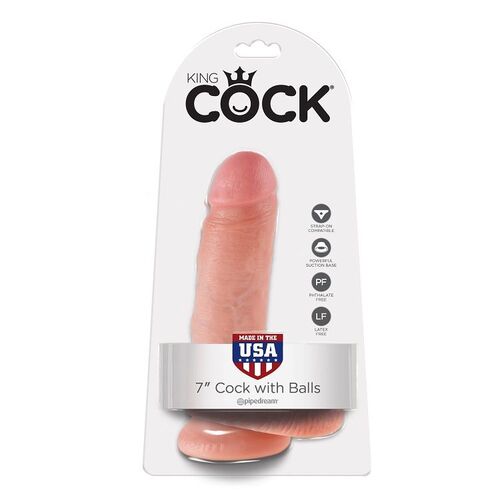 KING COCK 7" PENE REALISTICO NATURAL 17.8CM