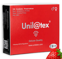 UNILATEX PRESERVATIVOS ROJOS/FRESA 144 UDS