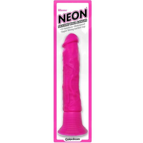 NEON WALL BANGER DILDO SILICONA 19 CM ROSA