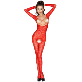 PASSION WOMAN BS031 BODYSTOCKING ROJO TALLA UNICA