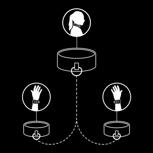 FETISH SUBMISSIVE COLLAR Y ESPOSAS CUERO VEGANO