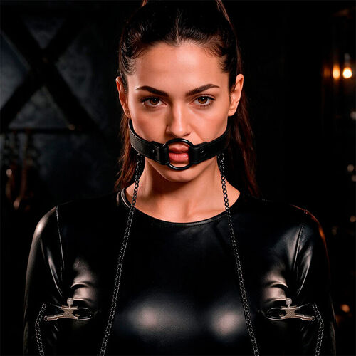 FETISH SUBMISSIVE  COLLAR CON PINZAS PARA PEZONES