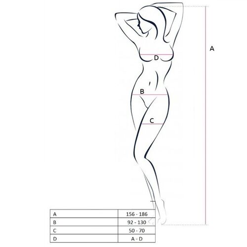 PASSION WOMAN BS049 BODYSTOCKING BLANCO TALLA UNICA