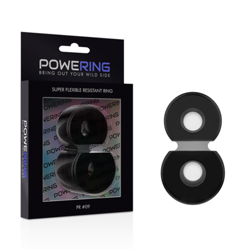 POWERING SUPER FLEXIBLE Y RESISTENTE ANILLO PENE  DOBLE PR12 NEGRO