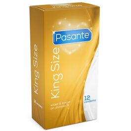 PASANTE PRESERVATIVOS KING MÁS LARGOS Y ANCHOS 12 UNIDADES
