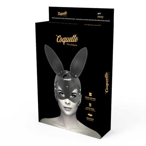 COQUETTE  MASCARA CUERO VEGANO CON OREJAS DE CONEJO