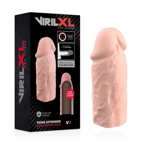 VIRILXL EXTENSION DE PENE SILICONE V3 NATURAL