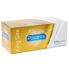 PASANTE PRESERVATIVOS KING MÁS LARGOS Y ANCHOS CAJA 144 UNIDADES