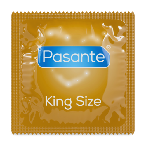 PASANTE PRESERVATIVOS KING MÁS LARGOS Y ANCHOS CAJA 144 UNIDADES