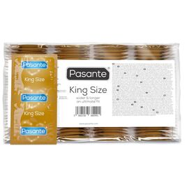 PASANTE PRESERVATIVOS KING MÁS LARGOS Y ANCHOS BOLSA 144 UNIDADES