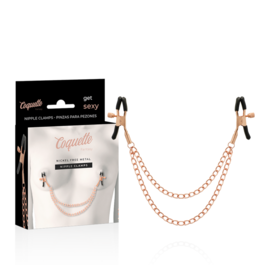 COQUETTE FANTASY PINZAS METALICAS PEZONES CON CADENA