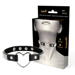 COQUETTE CHOKER CUERO VEGANO - CORAZON