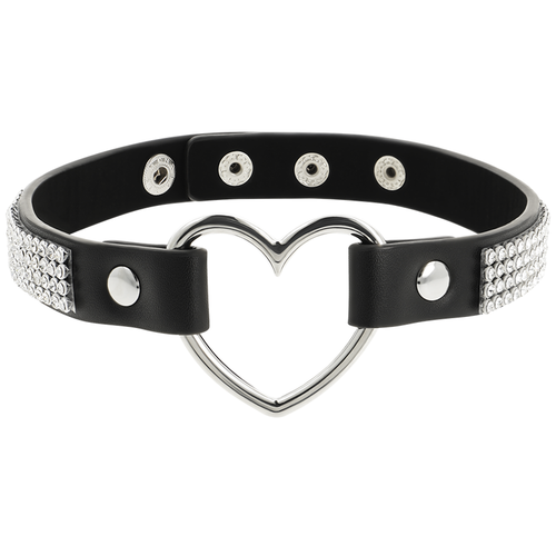 COQUETTE CHOKER CUERO VEGANO - CORAZON