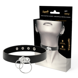 COQUETTE CHOKER CUERO VEGANO - DOBLE ANILLA
