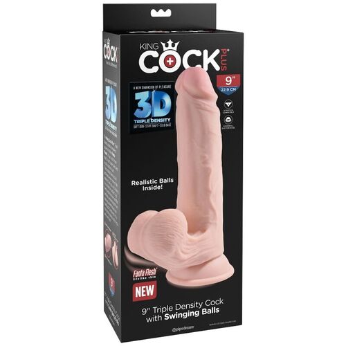 KING COCK PLUS 3D COCK SWINGING BALLS 20.3 CM