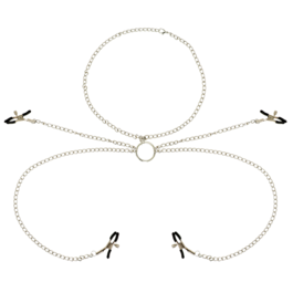 OHMAMA FETISH 4 PINZAS PEZONES CON COLLAR DE CADENAS