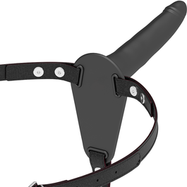 FETISH SUBMISSIVE ARNÉS SILICONA NEGRO 15CM