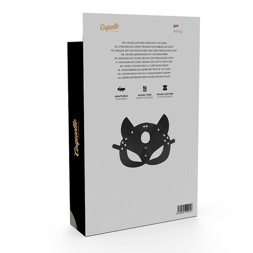 COQUETTE  MASCARA CUERO VEGANO CON OREJAS DE GATO