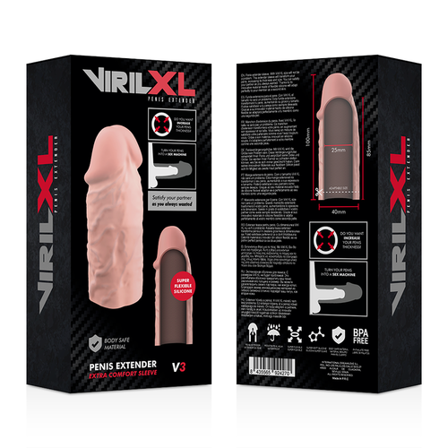 VIRILXL EXTENSION DE PENE SILICONE V3 NATURAL