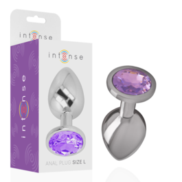 INTENSE - PLUG ANAL METAL CON CRISTAL VIOLETA TALLA S