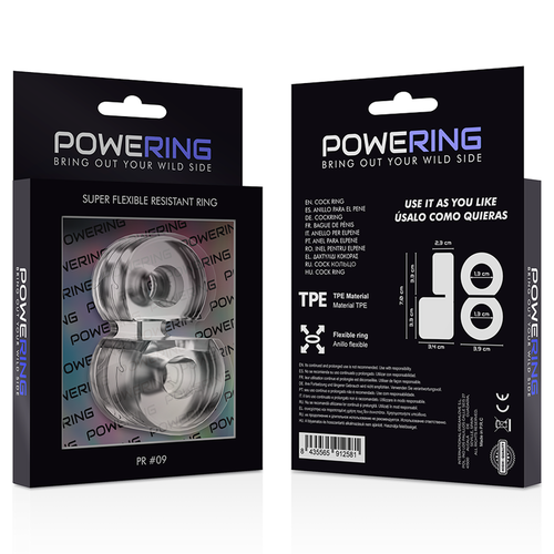 POWERING SUPER FLEXIBLE Y RESISTENTE ANILLO PENE  DOBLE PR12 CLEAR