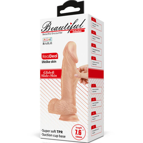 BEAUTIFUL ENCOUNTER ZEBULON DILDO REALISTICO FLEXIBLE 19,4 CM - NATURAL